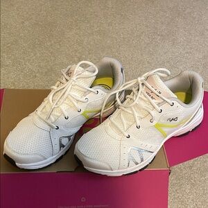 Ryka womans White and Yellow Sneakers